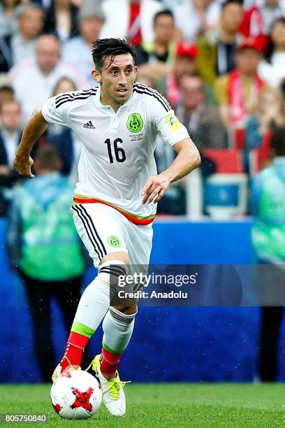 Mexico's Hector Herrera in action during the Confederations Cup 2017 Play-Off for Third Place between Portugal and Mexico at Spartak Stadium in...