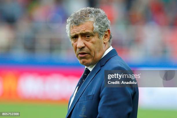 Portugal's head coach Fernando Santos is seen during the FIFA Confederations Cup 2017 Play-Off for Third Place between Portugal and Mexico at Spartak...