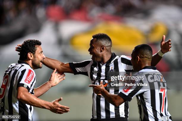 Fred of Atletico MG celebrates a scored goal against Cruzeiro during a match between Atletico MG and Cruzeiro as part of Brasileirao Series A 2017 at...