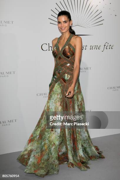 Model Raica Oliveira attends the "Chaumet Est Une Fete" : Haute Joaillerie Collection Launch as part of Haute Couture Paris Fashion Week on July 2,...