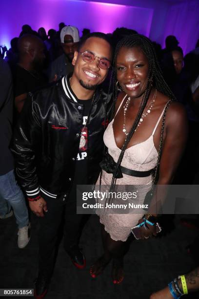 Mack Wilds and Bozoma Saint John attend the 2017 Essence Festival on July 2, 2017 in New Orleans, Louisiana.