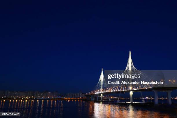 General view of the city after the FIFA Confederations Cup Russia 2017 Final between Chile and Germany at Saint Petersburg Stadium on July 2, 2017 in...