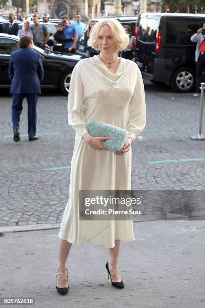 Gwendoline Christie attends Miu Miu Cruise Collection show as part of Haute Couture Paris Fashion Week on July 2, 2017 in Paris, France.