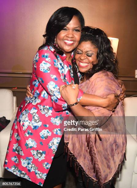 CeCe Winans and Kim Burrell pose backstage at the 2017 ESSENCE Festival presented by Coca-Cola at Ernest N. Morial Convention Center on July 2, 2017...