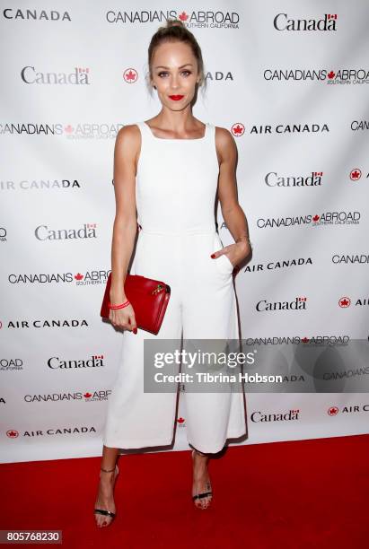 Laura Vandervoort attends the 2017 Canada Day Celebration at Hard Rock Cafe Hollywood on July 1, 2017 in Hollywood, California.