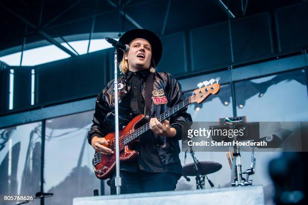 Win Butler of Arcade Fire performs live on stage during a concert at Kindl Buehne Wuhlheide on July 2, 2017 in Berlin, Germany.