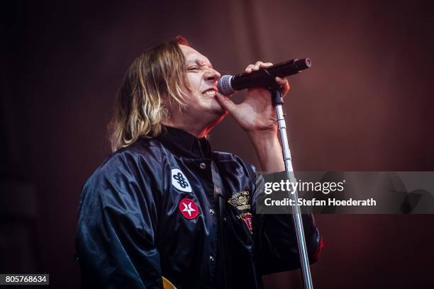 Win Butler of Arcade Fire performs live on stage during a concert at Kindl Buehne Wuhlheide on July 2, 2017 in Berlin, Germany.