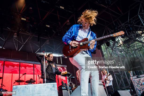 Win Butler and Richard Reed Parry of Arcade Fire perform live on stage during a concert at Kindl Buehne Wuhlheide on July 2, 2017 in Berlin, Germany.