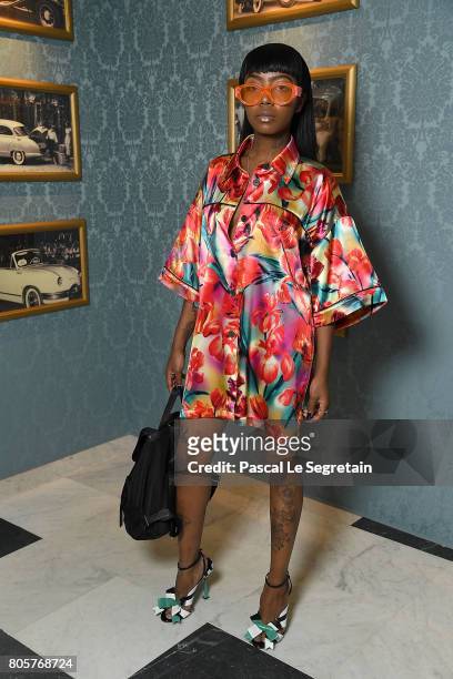 Siobhan Bell attends Miu Miu Cruise Collection show as part of Haute Couture Paris Fashion Week on July 2, 2017 in Paris, France.