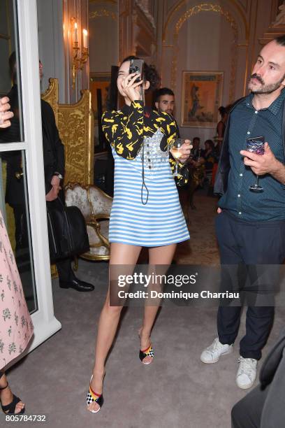 Kendall Jenner attends Miu Miu Cruise Collection cocktail & party as part of Haute Couture Paris Fashion Week on July 2, 2017 in Paris, France.