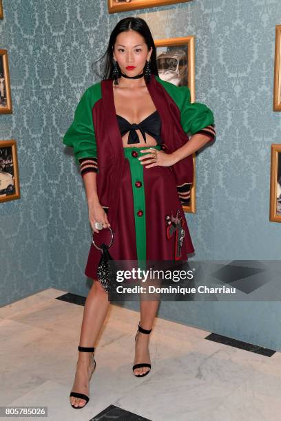 Tina Leung attends Miu Miu Cruise Collection show as part of Haute Couture Paris Fashion Week on July 2, 2017 in Paris, France.