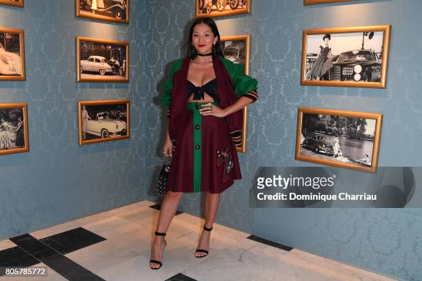 Tina Leung attends Miu Miu Cruise Collection show as part of Haute Couture Paris Fashion Week on July 2, 2017 in Paris, France.