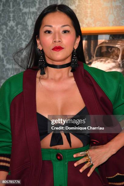 Tina Leung attends Miu Miu Cruise Collection show as part of Haute Couture Paris Fashion Week on July 2, 2017 in Paris, France.