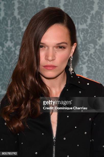 Anna Brewster attends Miu Miu Cruise Collection show as part of Haute Couture Paris Fashion Week on July 2, 2017 in Paris, France.