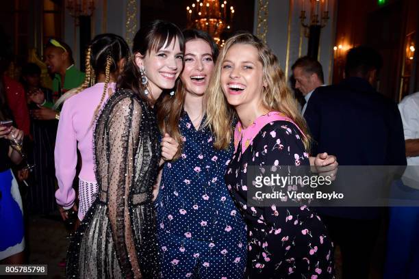 Stacy Martin, Millie Brady and Teresa Palmer attend Miu Miu Cruise Collection cocktail & party as part of Haute Couture Paris Fashion Week on July 2,...