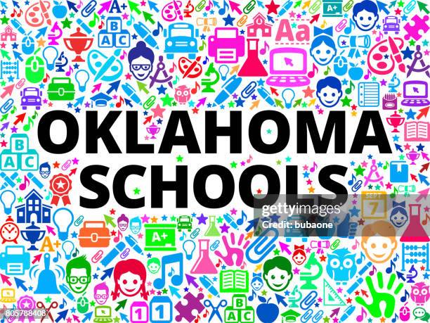 oklahoma schools school and education vector icon background - elementary math stock illustrations