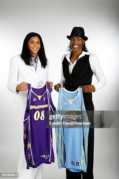 Candace Parker of the University of Tennessee, number 1 overall pick by the Los Angeles Sparks and Sylvia Fowles from LSU, the number 2 overall pick...