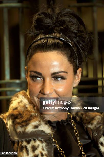 Katie Price arrives for the Legally Blonde Heart FM Gala at the Savoy Theatre in London.