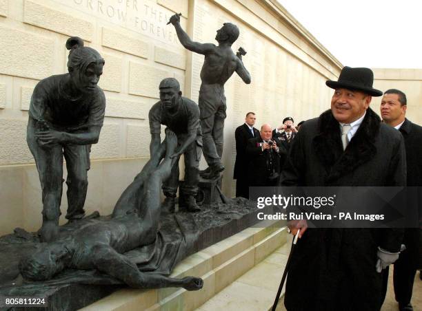 His Majesty The King of Tonga, King Taufa'ahau Tupou V, during a tour of the National Memorial Arboretum in Alrewas.