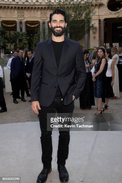 Actor Tyler Hoechlin arrives for the amfAR Paris Dinner at Le Petit Palais on July 2, 2017 in Paris, France.