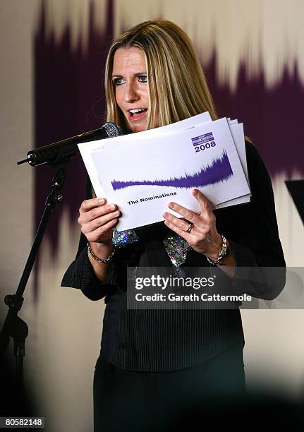 Jackie Brambles attends the Sony Radio Academy awards nominations launch on April 9, 2008 in London, England.