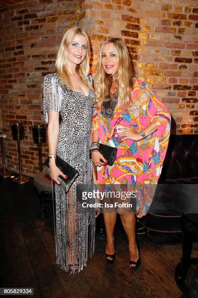 German presenster Tanja Buelter and German actress Xenia Seeberg during the host of Annabelle Mandengs Ladies Dinner at Hotel Zoo on July 2, 2017 in...