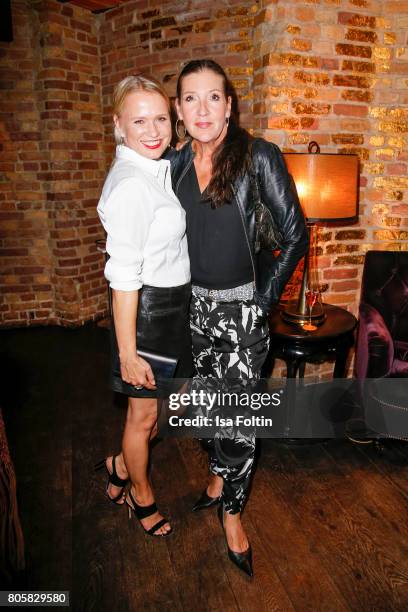 German presenter Nova Meierhenrich and German actress Katy Karrenbauer during the host of Annabelle Mandengs Ladies Dinner at Hotel Zoo on July 2,...