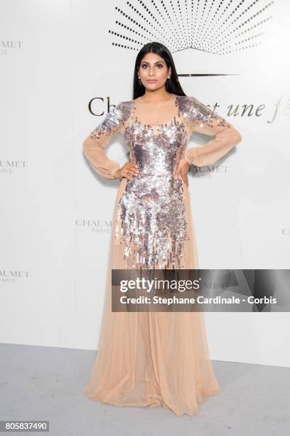 Guest attends the "Chaumet Est Une Fete" : Haute Joaillerie Collection Launch as part of Haute Couture Paris Fashion Week on July 2, 2017 in Paris,...