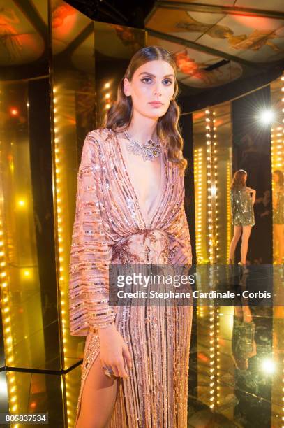 Models during the show at the "Chaumet Est Une Fete" : Haute Joaillerie Collection Launch as part of Haute Couture Paris Fashion Week on July 2, 2017...