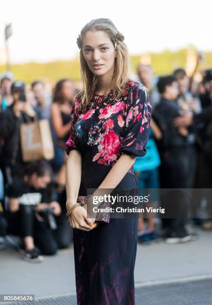 Sofia Sanchez de Betak outside Miu Miu Cruise Collection during Paris Fashion Week - Haute Couture Fall/Winter 2017-2018 : Day One on July 2, 2017 in...