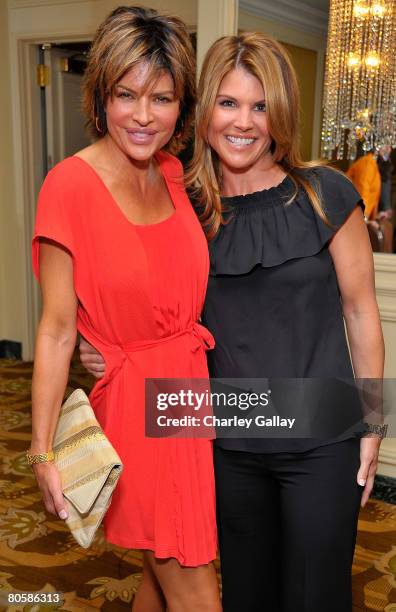 Actresses Lisa Rinna and Lori Loughlin attend Saks Fifth Avenue's 20th Annual Spring Luncheon at the Beverly Wilshire Hotel on April 9, 2008 in...