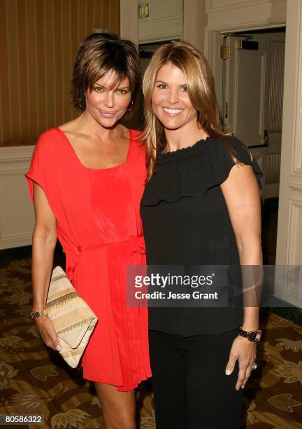 Actors Lisa Rinna and Lori Loughlin arrive at Saks Fifth Avenue's 20th Annual Spring Luncheon at the Beverly Wilshire Hotel on April 9, 2008 in...