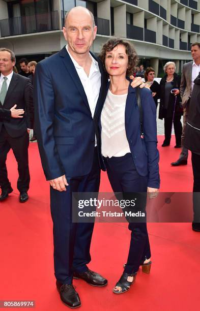 Goetz Schubert and Simone Witte attend the Opening Gala Of The 23. Jewish Film Festival Berlin And Brandenburg 2017 at Hans Otto Theater on July 2,...