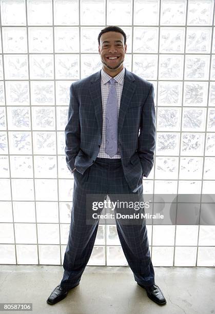 Wide Receiver Vincent Jackson of the San Diego Chargers poses during a portrait session on April 3, 2008 at Ray Street Studios in San Diego,...