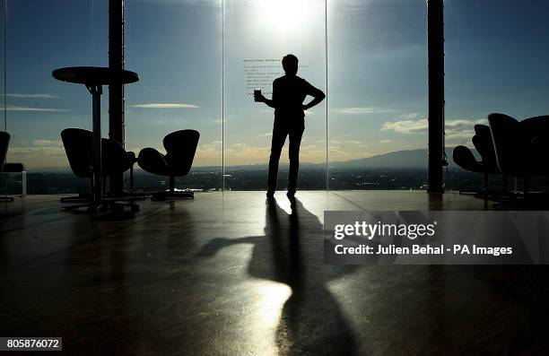 Jean Keeney from Letterkenny in Co.Donegal enjoys a pint of Guinness in the Gravity Bar in the Guinness Storehouse in Dublin.