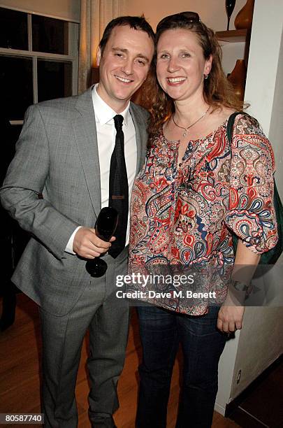 Jason Atherton and Angela Hartnett attend the restaurant launch of Gordon Ramsay's restaurant Maze Grill on April 9, 2008 in London, England.