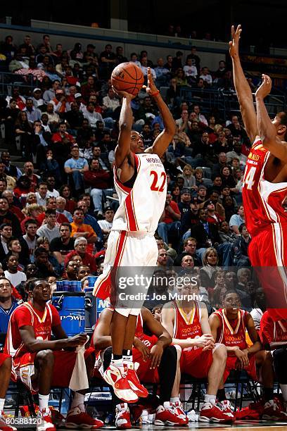 Larry Drew II of the West team shoots during the McDonald's All-American High School game against the East team on March 26, 2008 at the Bradley...