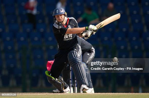 England's Luke Wright bats during International Twenty20 Friendly at the Dubai Sports City, UAE.