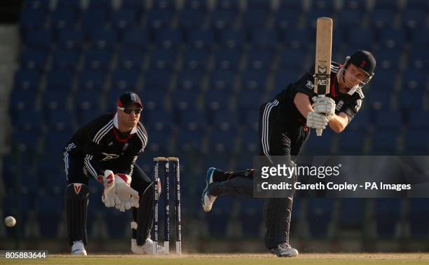 England Lions's Andrew Gale bats during International Twenty20 Friendly at the Dubai Sports City, UAE.