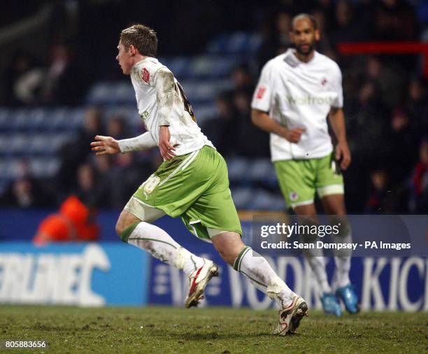 Reading's Simon Church celebrates his second goal during the Coca-Cola Championship match at Selhurst Park, London.