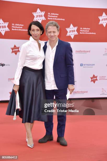 Axel Pape with wife Gioia Raspe attend the Opening Gala Of The 23. Jewish Film Festival Berlin And Brandenburg 2017 at Hans Otto Theater on July 2,...