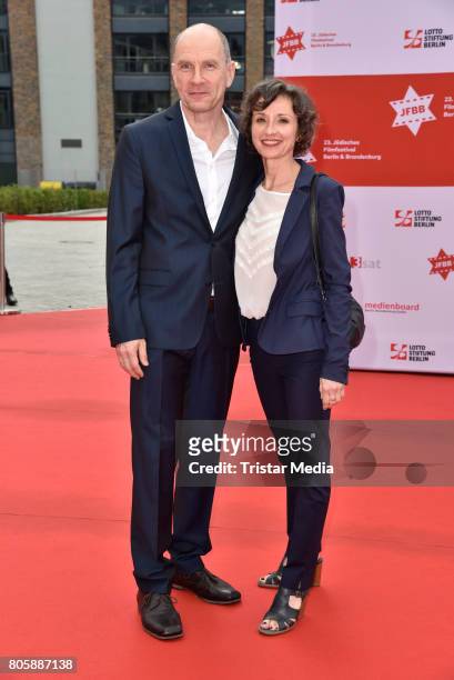 Goetz Schubert with his wife Simone Witte attend the Opening Gala Of The 23. Jewish Film Festival Berlin And Brandenburg 2017 at Hans Otto Theater on...