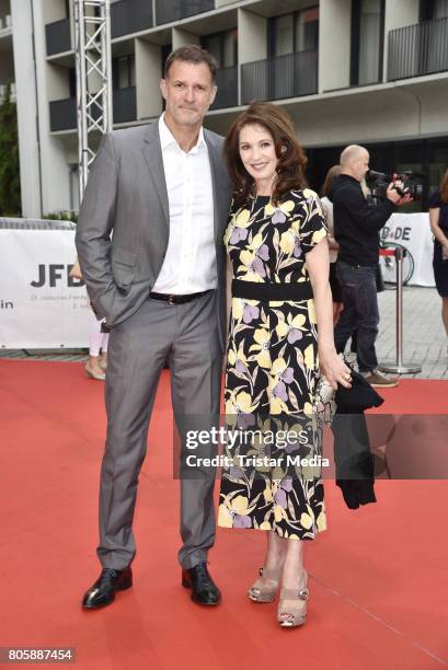 Iris Berben and Heiko Kiesow attend the Opening Gala Of The 23. Jewish Film Festival Berlin And Brandenburg 2017 at Hans Otto Theater on July 2, 2017...