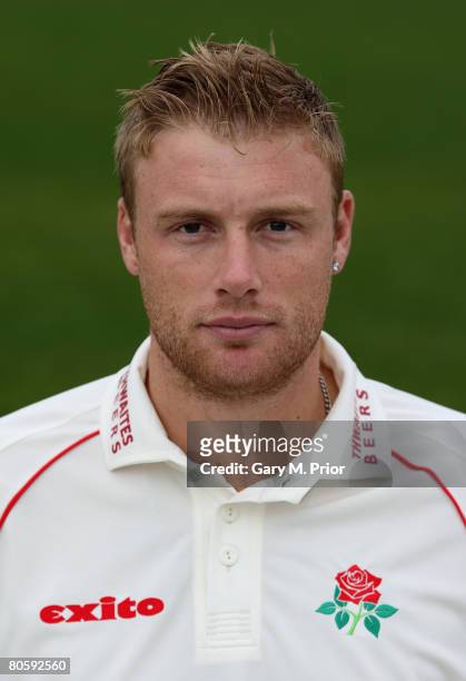 Headshot of Andrew Flintoff during the Lancashire CCC photocall at the Old Trafford Cricket Ground, Manchester on 3 April, 2008 in Manchester,...