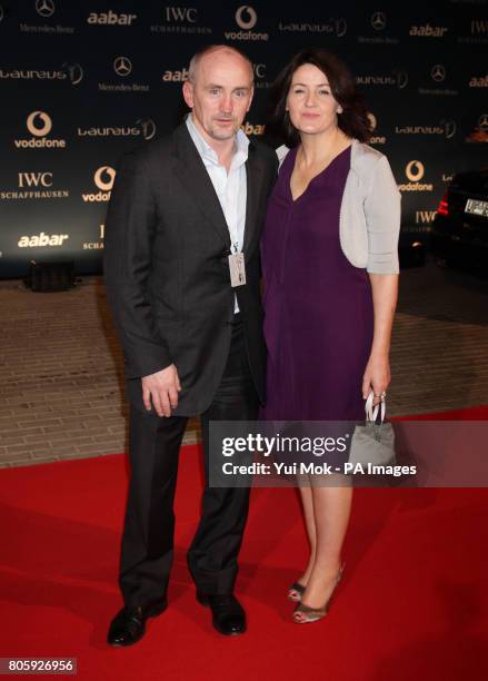 Barry McGuigan and wife Sandra arrive at the Laureus Welcome Party, on the eve of the Laureus World Sports Awards, at the Fairmont Hotel in Abu Dhabi.