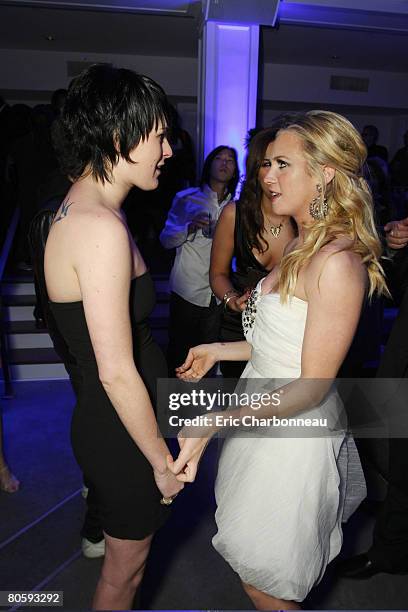 Rumer Willis and Brittany Snow at the World Premiere of Screen Gems' "Prom Night" on April 9, 2008 at the Cinerama Dome in Hollywood, CA.