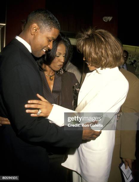Denzel Washington, Pauletta Washington and Whitney Houston