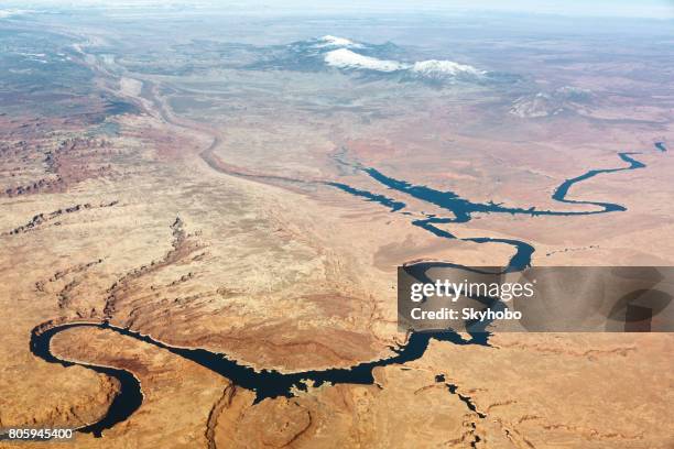 lake powell aerial view - colorado river stock pictures, royalty-free photos & images