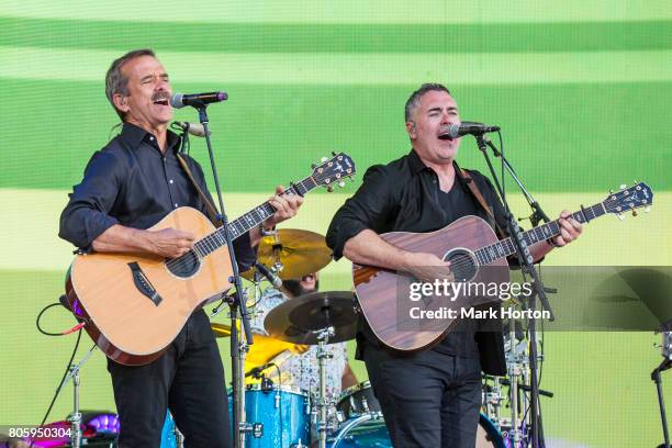 Chris Hadfield and Ed Robertson perform at We Day Canada at Parliament Hill on July 2, 2017 in Ottawa, Canada.