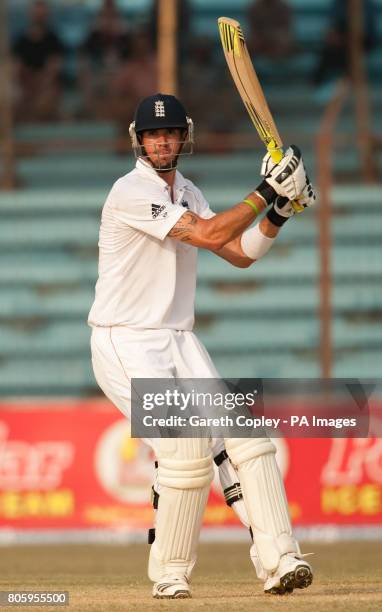 England's Kevin Pietersen bats during the First Test at the Jahur Ahmed Chowdhury Stadium, Chittagong, Bangladesh.